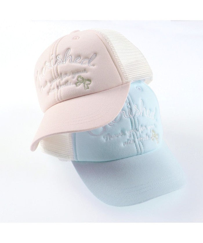 ブランシェス branshes ロゴ/リボン刺繍メッシュキャップ （ブルー） ブルー