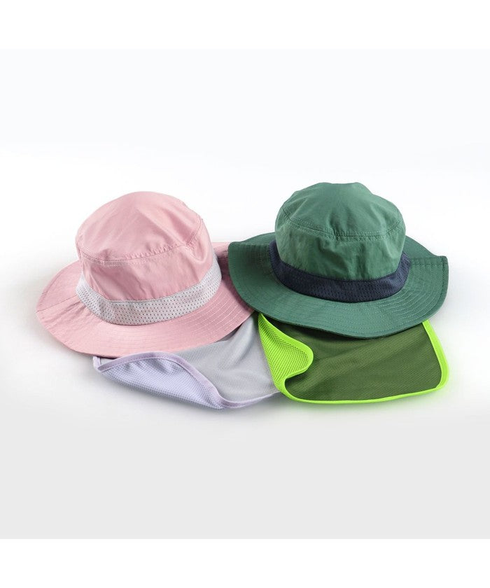 ブランシェス branshes 【接触冷感】フローズンメッシュネックカバー付きハット （ラベンダー） ラベンダー
