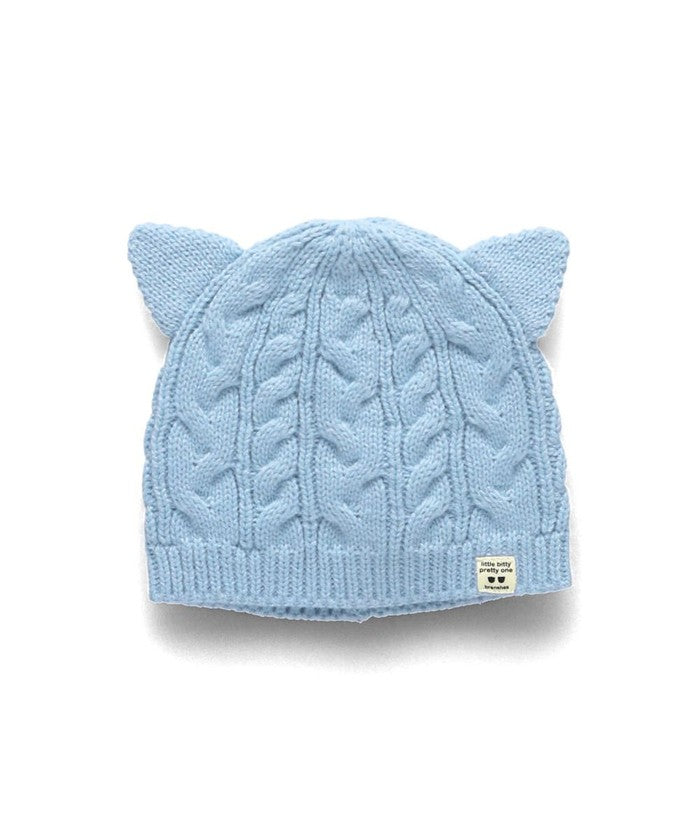 ブランシェス branshes 【ベビー】アニマル耳ニット帽 （サックス） サックス