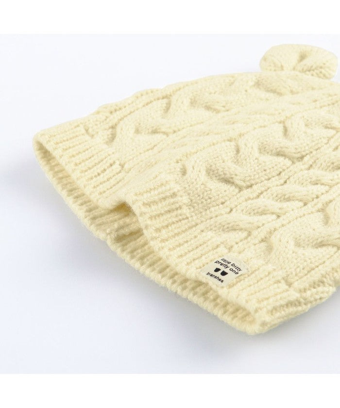 ブランシェス branshes 【ベビー】アニマル耳ニット帽 （サックス） サックス