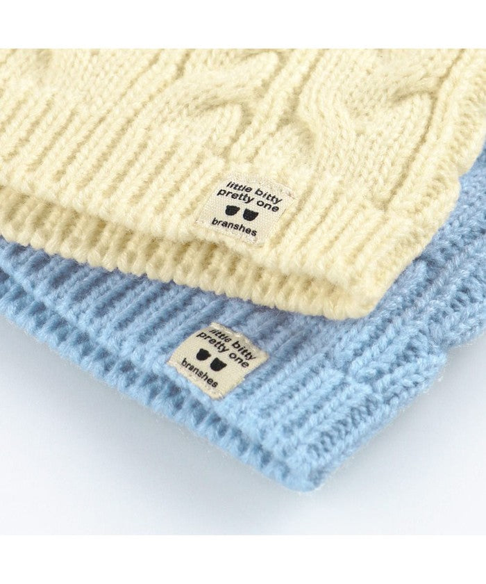 ブランシェス branshes 【ベビー】アニマル耳ニット帽 （サックス） サックス