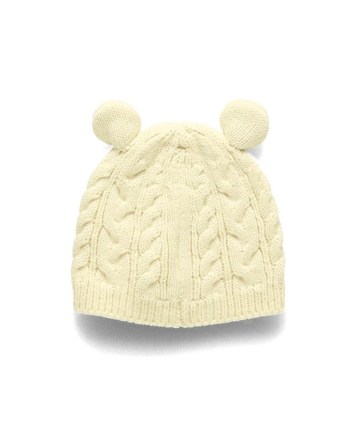 ブランシェス branshes 【ベビー】アニマル耳ニット帽 （サックス） サックス