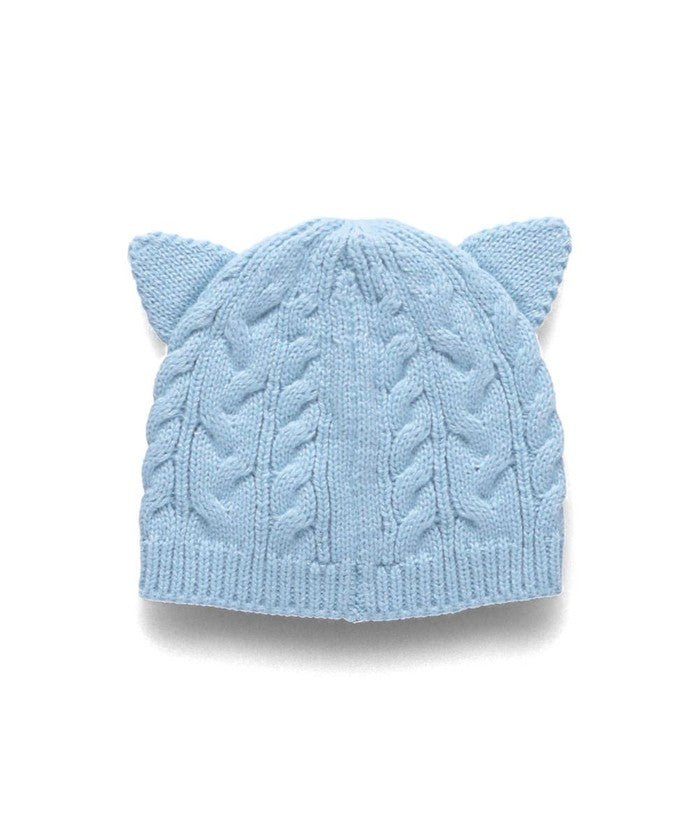 ブランシェス branshes 【ベビー】アニマル耳ニット帽 （サックス） サックス