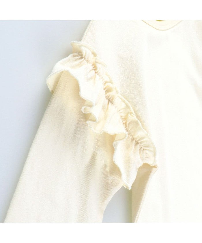 ブランシェス BRANSHES 【WEB限定/DRC】肩フリル綿100％長袖Tシャツ ロンT