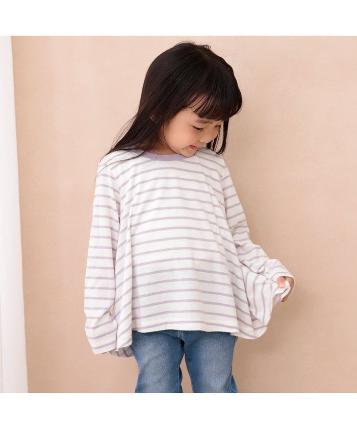 ブランシェス branshes 【WEB限定/DRC/やわらか天竺】Aラインフレア長袖Tシャツ （ラベンダー） ラベンダー