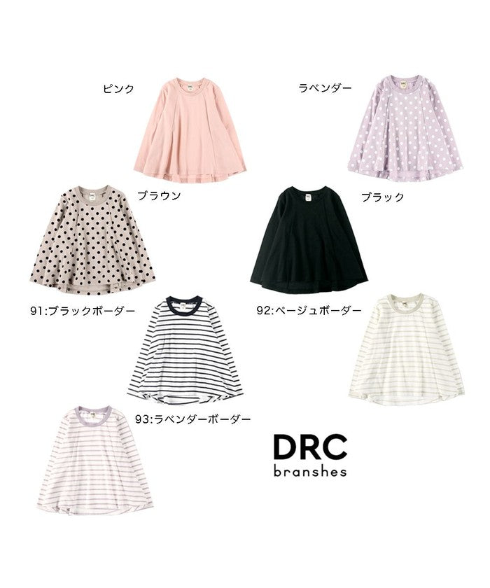 ブランシェス branshes 【WEB限定/DRC/やわらか天竺】Aラインフレア長袖Tシャツ （ラベンダー） ラベンダー