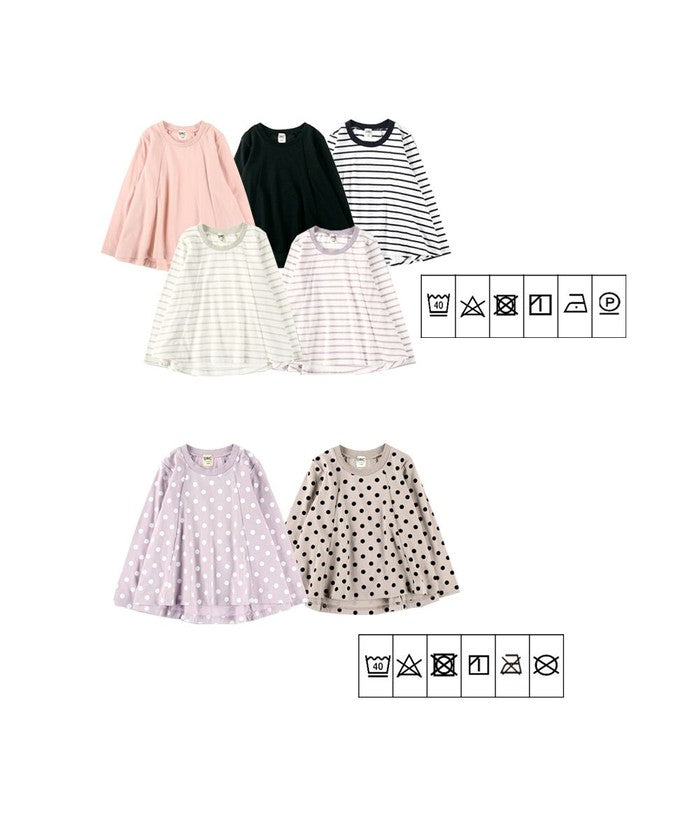 ブランシェス branshes 【WEB限定/DRC/やわらか天竺】Aラインフレア長袖Tシャツ （ラベンダー） ラベンダー