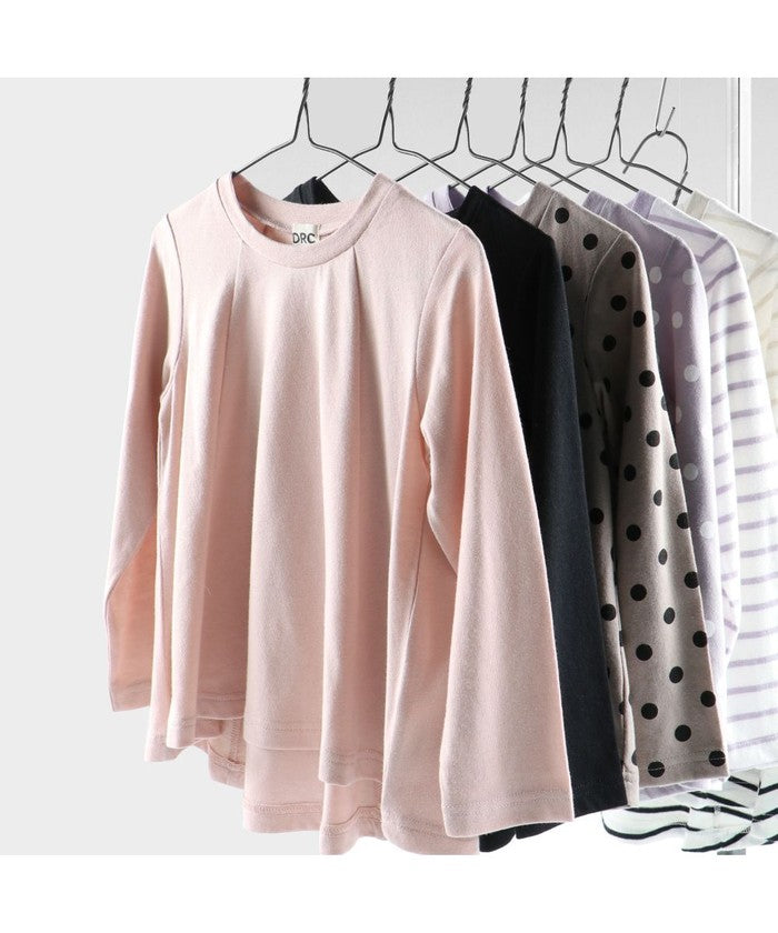 ブランシェス branshes 【WEB限定/DRC/やわらか天竺】Aラインフレア長袖Tシャツ （ピンク） ピンク