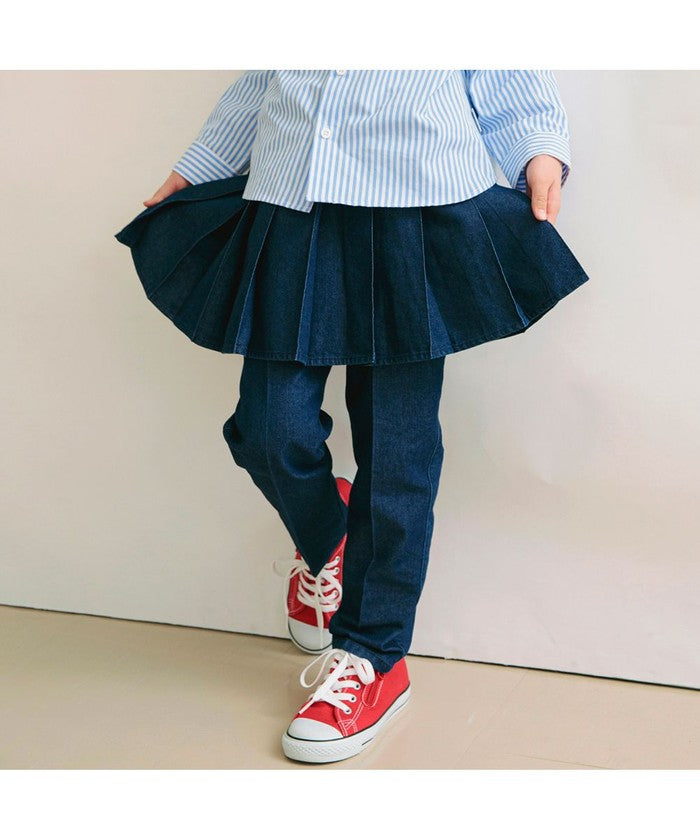 ブランシェス BRANSHES 【Ou? by EDWIN】スカート×パンツセット,ネイビーブルー
