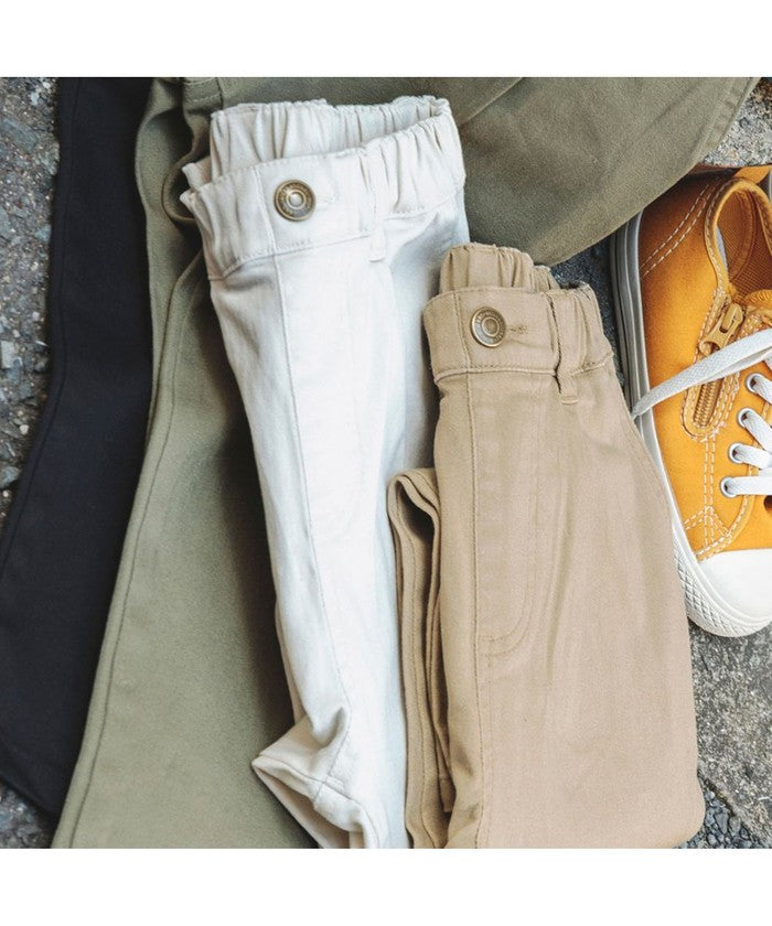 ブランシェス BRANSHES 【WEB限定/DRC】スーパータックテーパードストレッチツイルパンツ,アイボリー