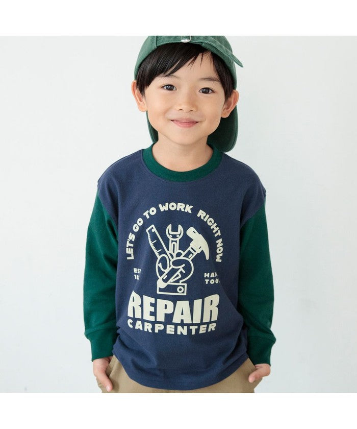 ブランシェス BRANSHES 【eikoコラボ】綿100％アソートグラフィック長袖Tシャツ