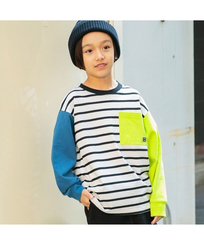 Branshes BRANSHES 【DRC/100% Cotton, Gentle on the Skin】 Pocket Long Sleeve T-Shirt