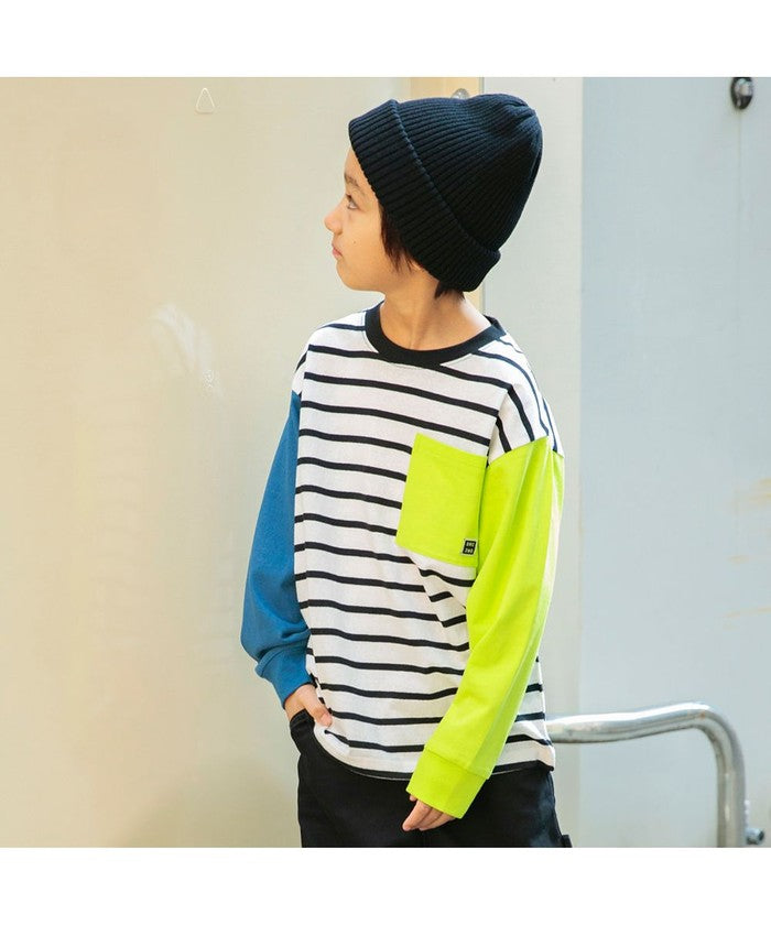 Branshes BRANSHES 【DRC/100% Cotton, Gentle on the Skin】 Pocket Long Sleeve T-Shirt