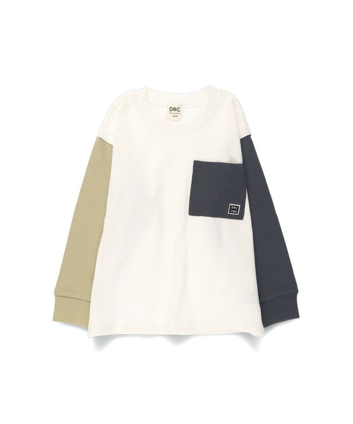 Branshes BRANSHES 【DRC/100% Cotton, Gentle on the Skin】 Pocket Long Sleeve T-Shirt