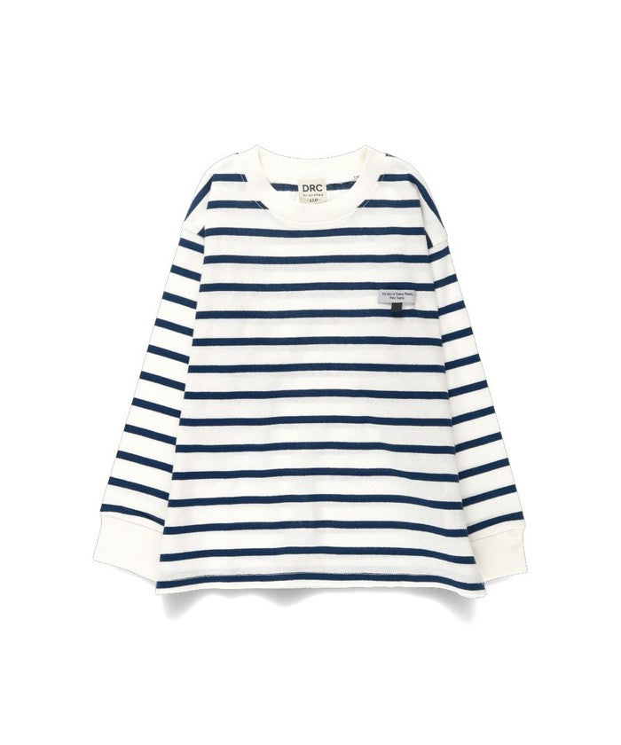 Branshes BRANSHES 【DRC/100% Cotton for Your Skin】 Name Tag Loop Border Long Sleeve T-Shirt