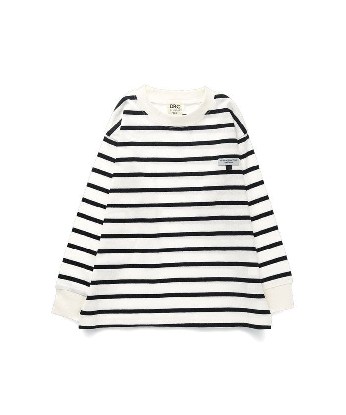 Branshes BRANSHES 【DRC/100% Cotton for Your Skin】 Name Tag Loop Border Long Sleeve T-Shirt