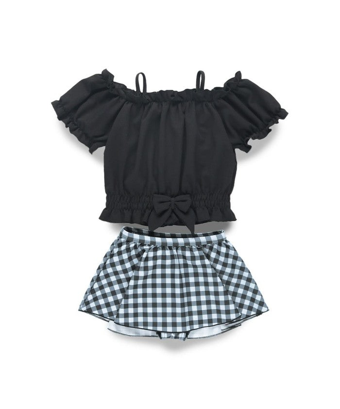 ブランシェス branshes 【WEB限定/水着/セパレート】パフスリーブタンキニ 【返品不可商品】 （ブラック） ブラック