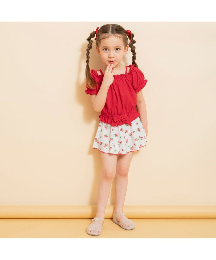ブランシェス branshes 【WEB限定/水着/セパレート】パフスリーブタンキニ 【返品不可商品】 （レッド） レッド