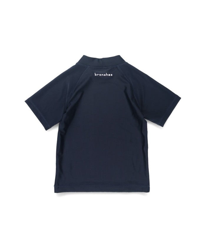 ブランシェス branshes 【WEB限定/スクール水着】半袖ラッシュガード 【返品不可商品】 （ネイビーブルー） ネイビーブルー