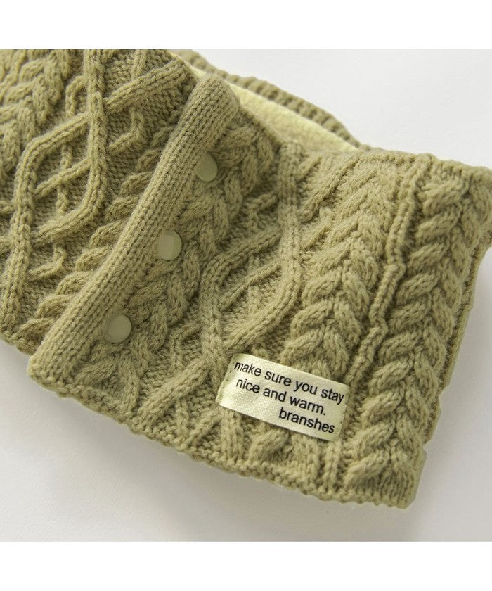 ブランシェス branshes 【あったか】ケーブル柄ネックウォーマー （グレー） グレー