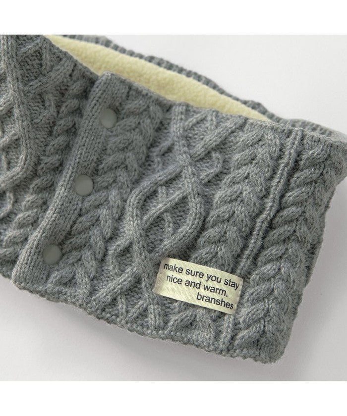 ブランシェス branshes 【あったか】ケーブル柄ネックウォーマー （グレー） グレー