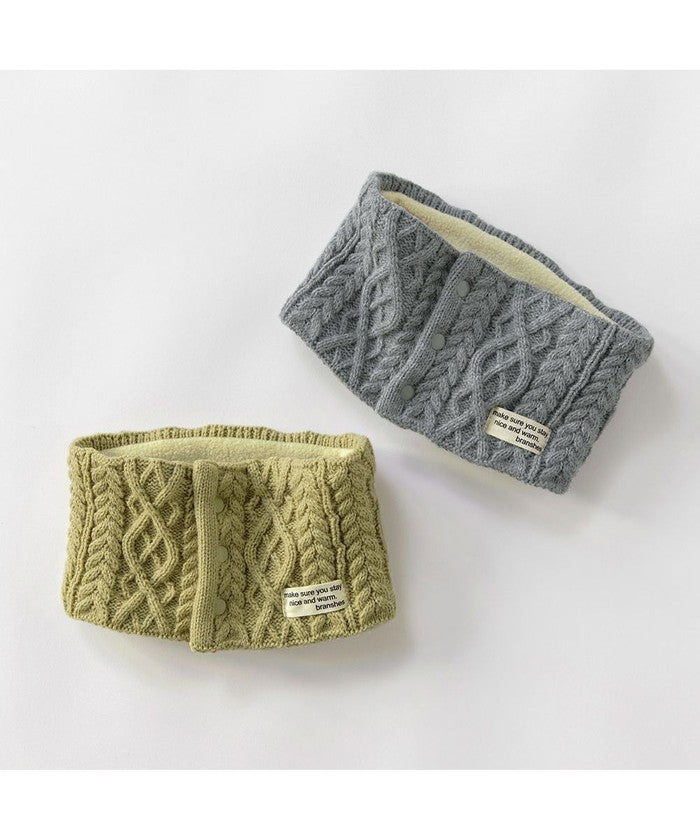 ブランシェス branshes 【あったか】ケーブル柄ネックウォーマー （グレー） グレー