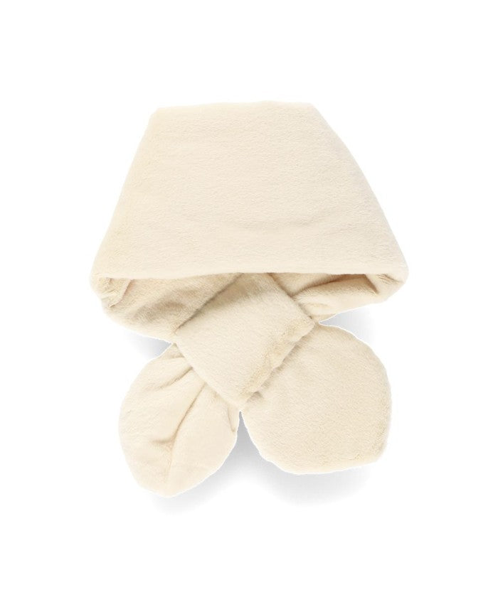 ブランシェス branshes フラワーモチーフ/フェイクファーマフラー （アイボリー） アイボリー