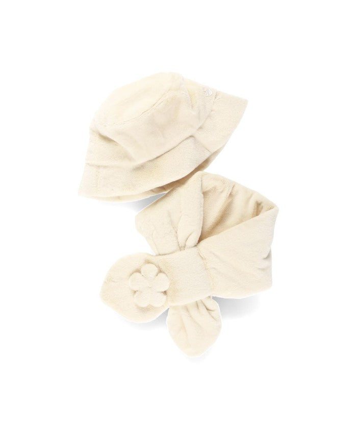 ブランシェス branshes フラワーモチーフ/フェイクファーマフラー （アイボリー） アイボリー