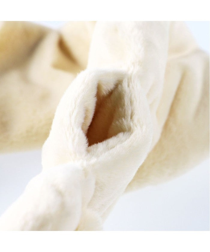 ブランシェス branshes フラワーモチーフ/フェイクファーマフラー （アイボリー） アイボリー