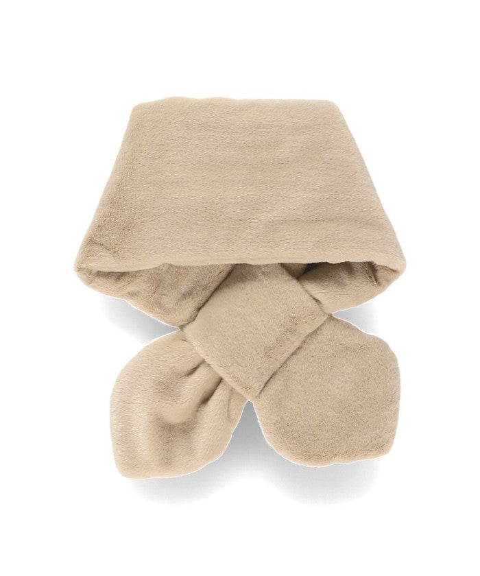 ブランシェス branshes フラワーモチーフ/フェイクファーマフラー （アイボリー） アイボリー