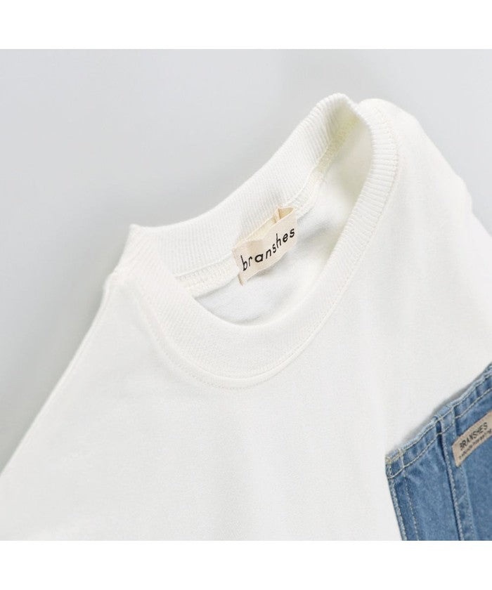ブランシェス branshes 【デニムポケット】長袖Tシャツ （グリーン） グリーン