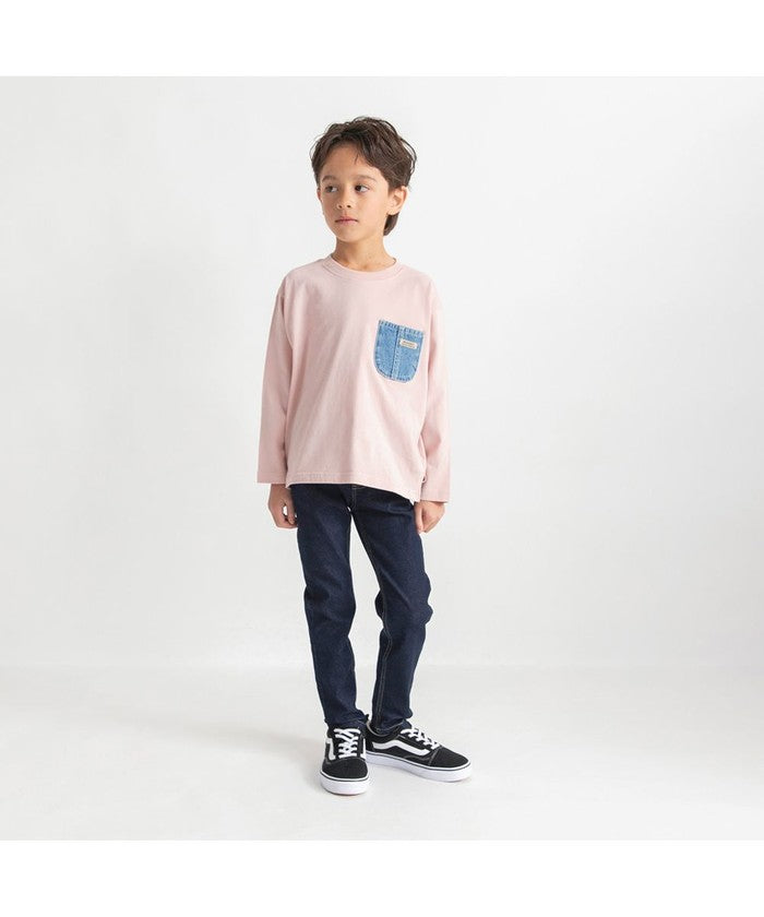 ブランシェス branshes 【デニムポケット】長袖Tシャツ （グリーン） グリーン