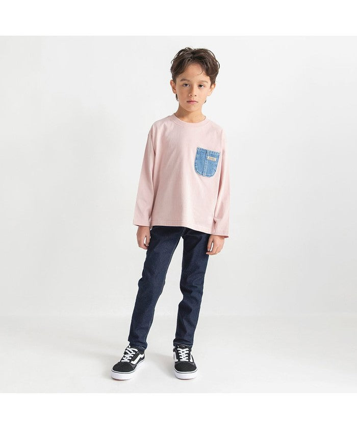 ブランシェス branshes 【デニムポケット】長袖Tシャツ （グリーン） グリーン