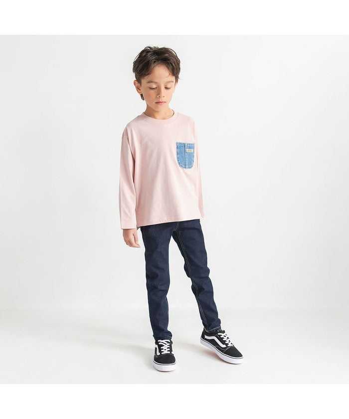ブランシェス branshes 【デニムポケット】長袖Tシャツ （グリーン） グリーン