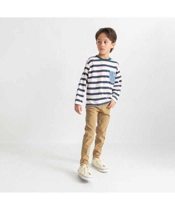 ブランシェス branshes 【デニムポケット】長袖Tシャツ （グリーン） グリーン