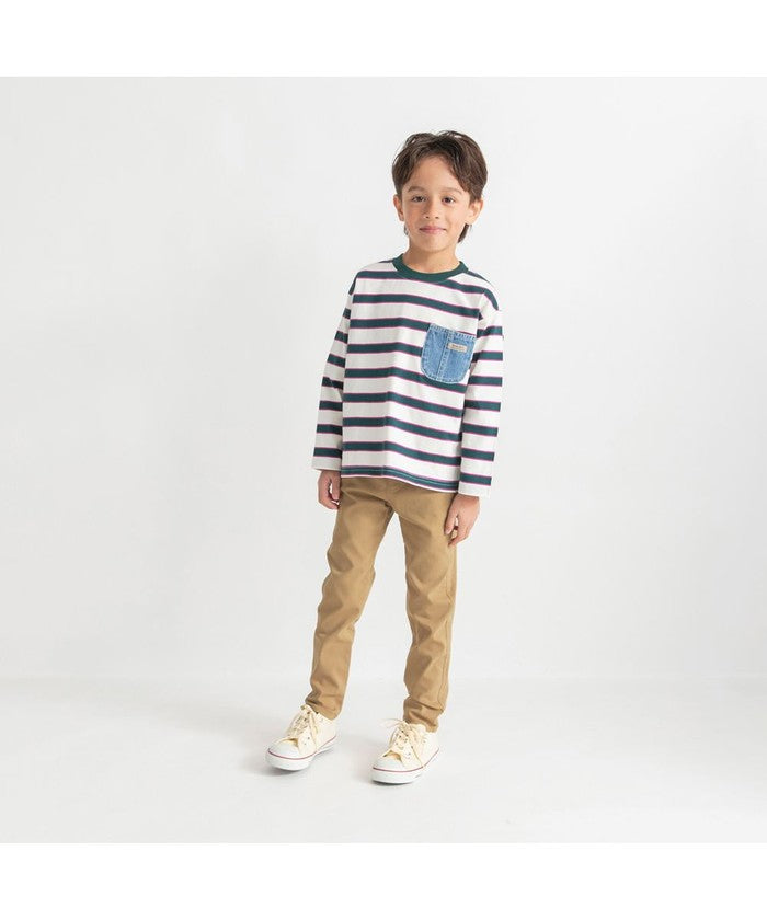 ブランシェス branshes 【デニムポケット】長袖Tシャツ （グリーン） グリーン