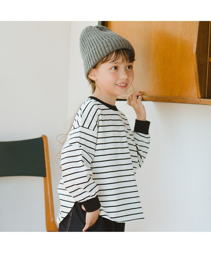 ブランシェス branshes BIGシルエット長袖Tシャツ （ボーダー） ボーダー