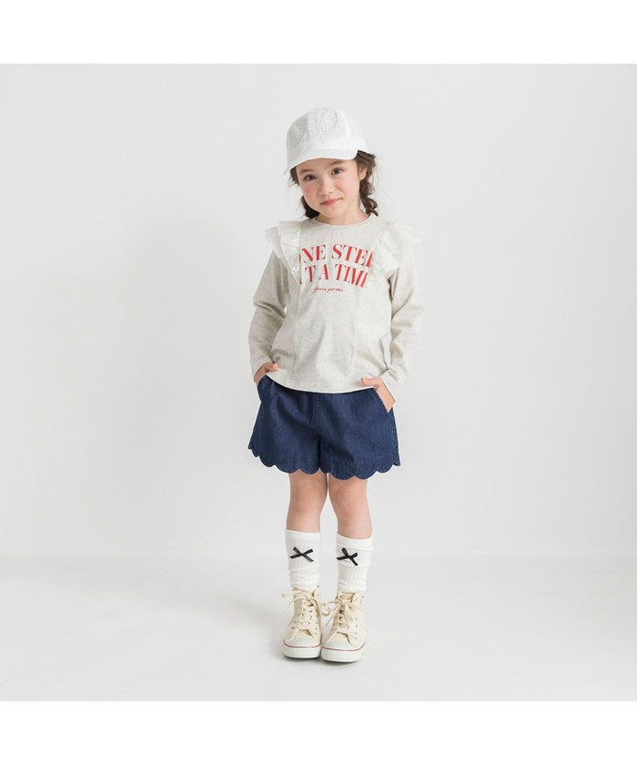 ブランシェス branshes 肩フリル長袖Tシャツ （ラベンダー） ラベンダー