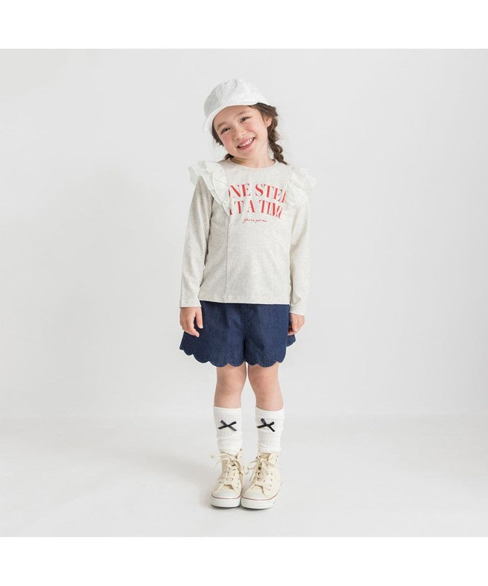 ブランシェス branshes 肩フリル長袖Tシャツ （ラベンダー） ラベンダー
