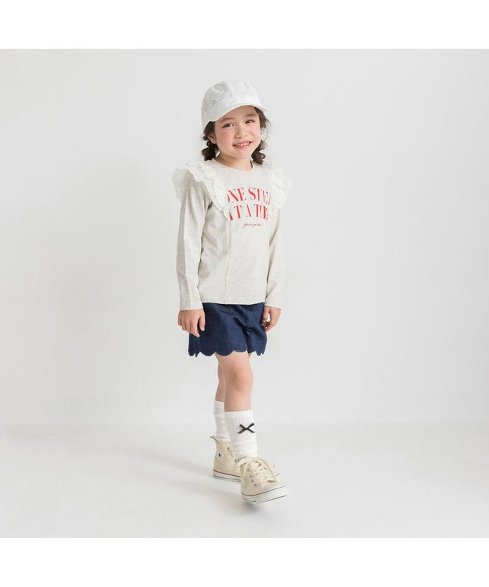 ブランシェス branshes 肩フリル長袖Tシャツ （ラベンダー） ラベンダー
