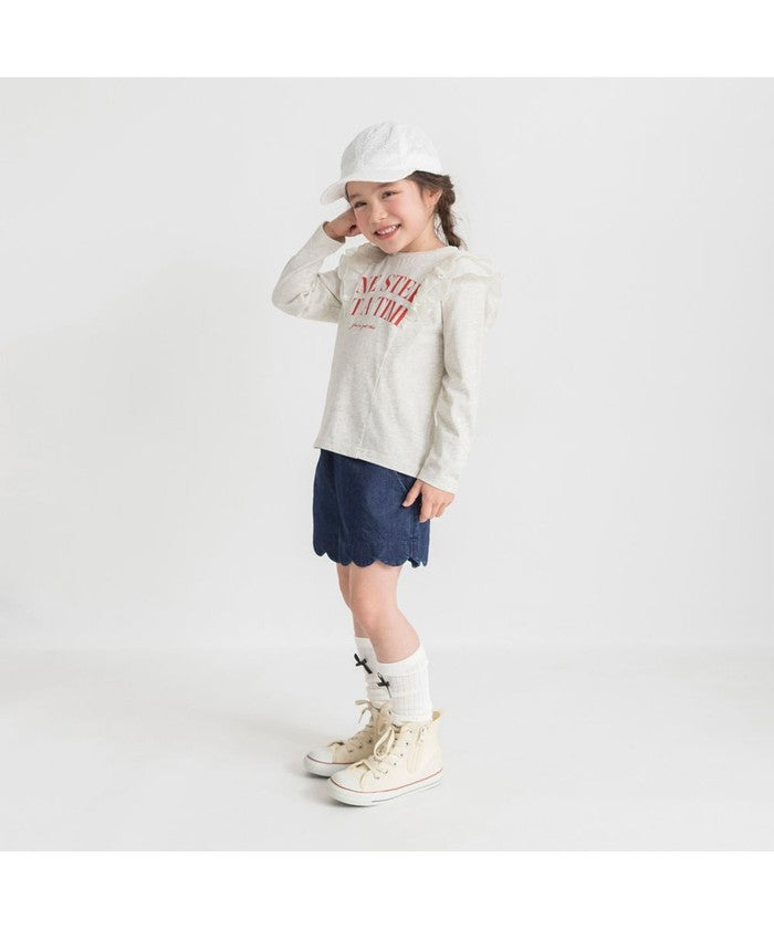 ブランシェス branshes 肩フリル長袖Tシャツ （ラベンダー） ラベンダー