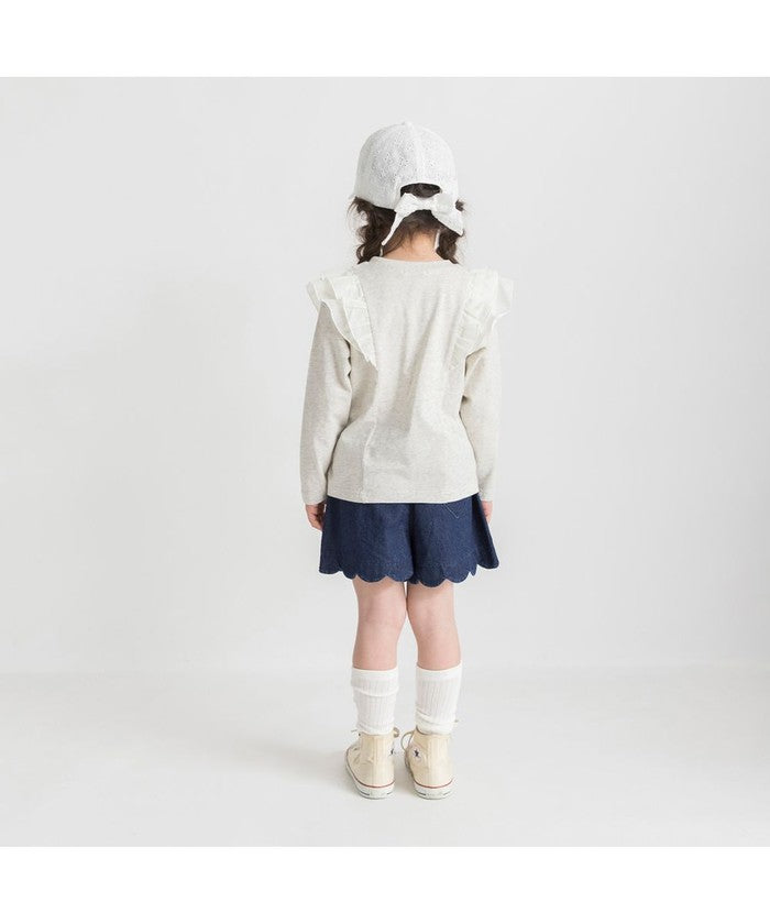 ブランシェス branshes 肩フリル長袖Tシャツ （ラベンダー） ラベンダー