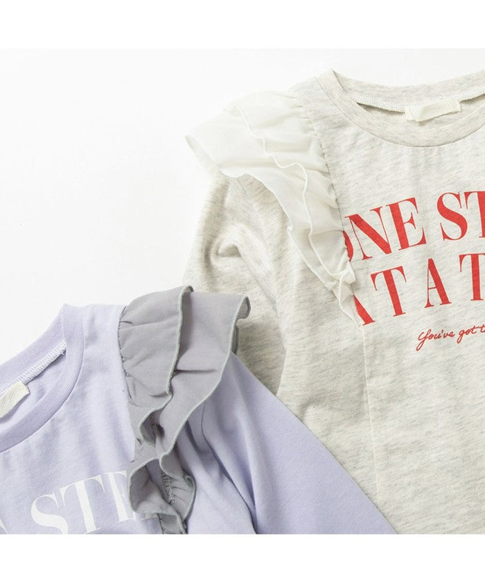 ブランシェス branshes 肩フリル長袖Tシャツ （ラベンダー） ラベンダー
