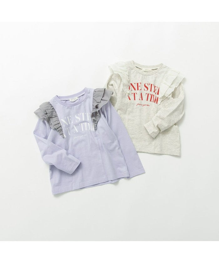 ブランシェス branshes 肩フリル長袖Tシャツ （ラベンダー） ラベンダー