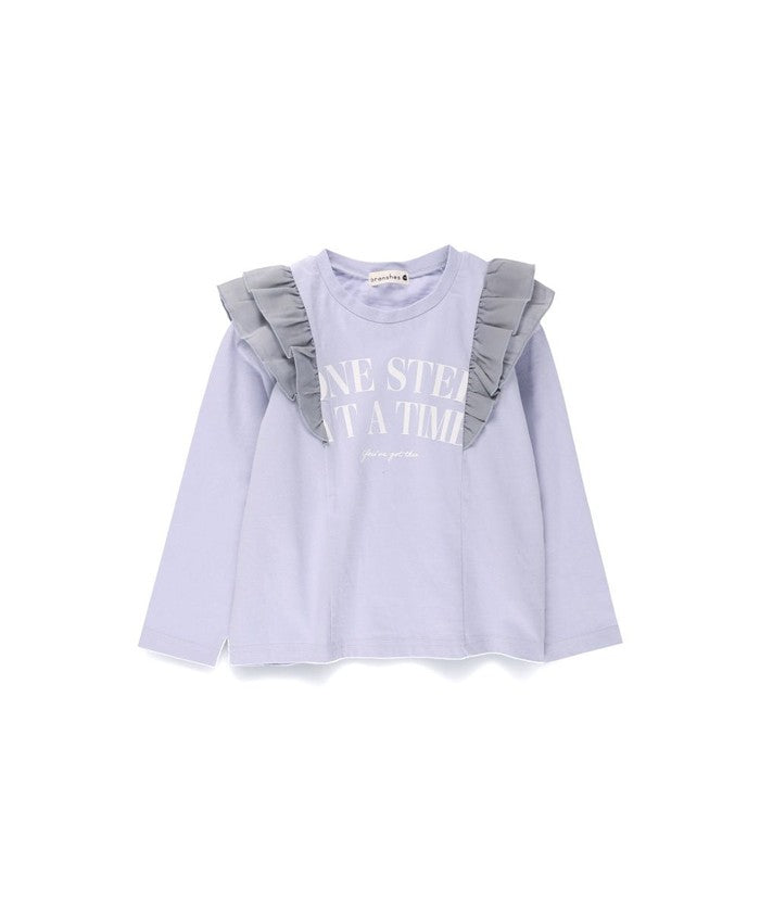 ブランシェス branshes 肩フリル長袖Tシャツ （ラベンダー） ラベンダー