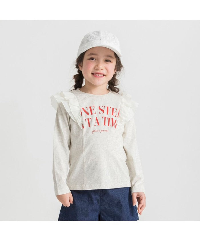 ブランシェス branshes 肩フリル長袖Tシャツ （アイボリー） アイボリー