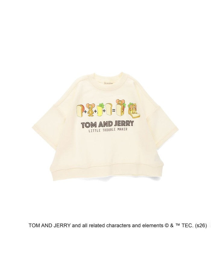 ブランシェス branshes 【トムとジェリー】スウェット7分袖Tシャツ （アイボリー） アイボリー