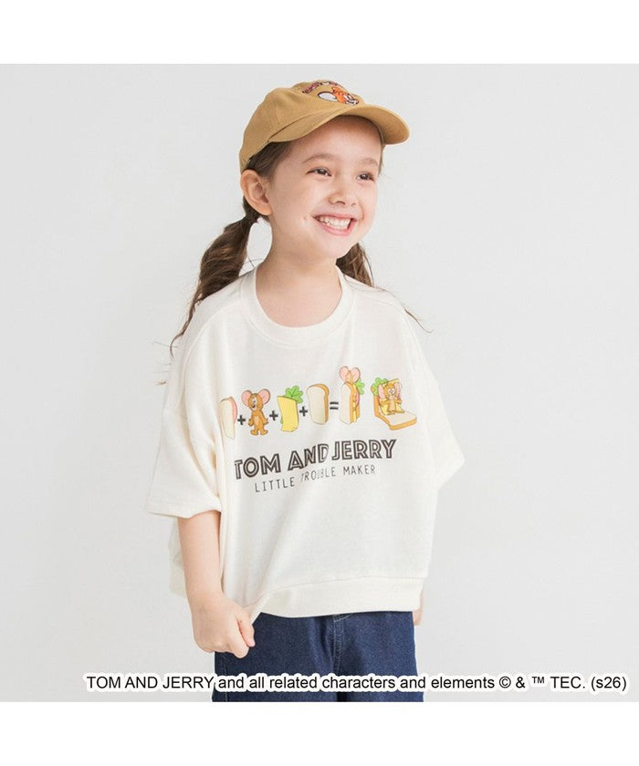 ブランシェス branshes 【トムとジェリー】スウェット7分袖Tシャツ （アイボリー） アイボリー