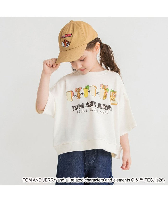 ブランシェス branshes 【トムとジェリー】スウェット7分袖Tシャツ （アイボリー） アイボリー