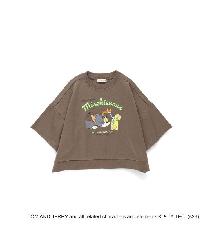 ブランシェス branshes 【トムとジェリー】スウェット7分袖Tシャツ （アイボリー） アイボリー